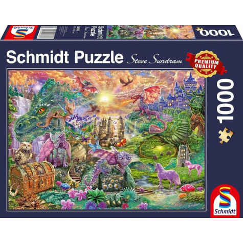 SCHMIDT Puzzle Začarované dračí království 1000 dílků ~ 1