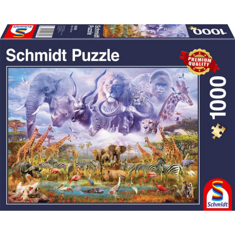 SCHMIDT Puzzle Zvířata u napajedla 1000 dílků ~ 1