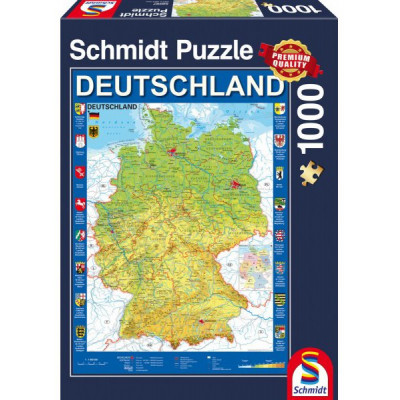 SCHMIDT Puzzle Mapa Německa 1000 dílků