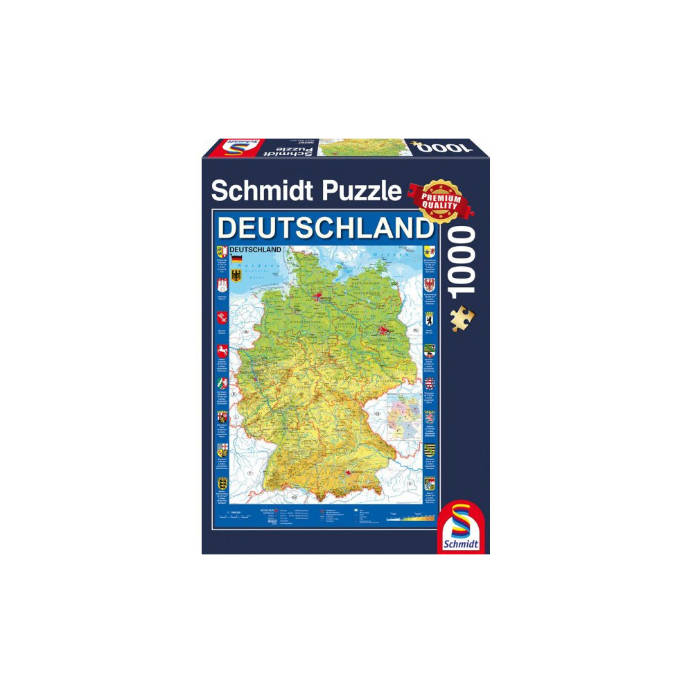 SCHMIDT Puzzle Mapa Německa 1000 dílků