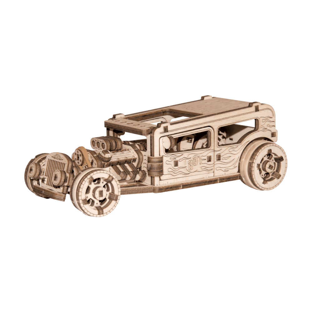 WOODEN CITY 3D puzzle Automobil Hot Rod 141 dílů