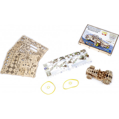 WOODEN CITY 3D puzzle Automobil Roadster 111 dílů ~ 5