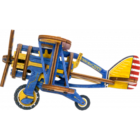 WOODEN CITY 3D puzzle Dvouplošník Limitovaná edice 65 dílů ~ 5