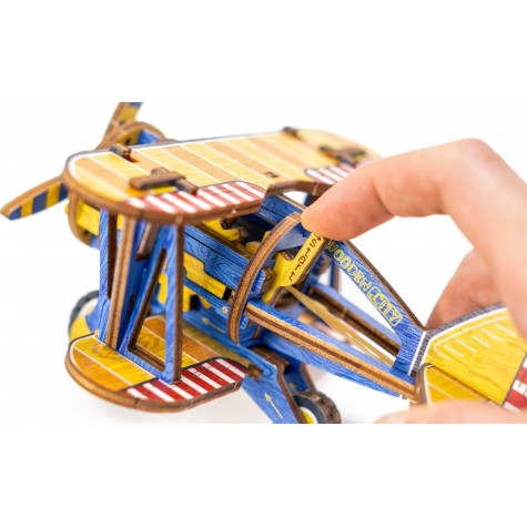 WOODEN CITY 3D puzzle Dvouplošník Limitovaná edice 65 dílů ~ 6