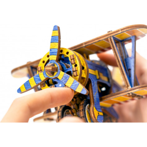 WOODEN CITY 3D puzzle Dvouplošník Limitovaná edice 65 dílů ~ 7