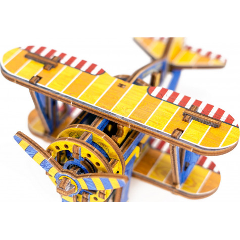 WOODEN CITY 3D puzzle Dvouplošník Limitovaná edice 65 dílů ~ 8
