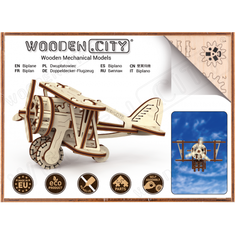 WOODEN CITY 3D puzzle Dvouplošník 63 dílů ~ 3