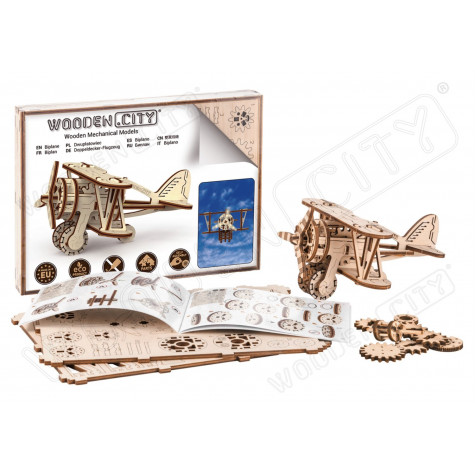 WOODEN CITY 3D puzzle Dvouplošník 63 dílů ~ 1