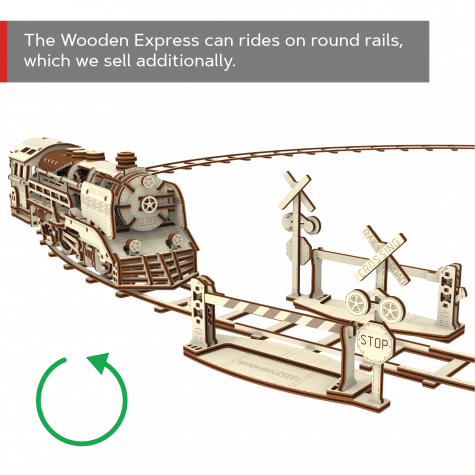 WOODEN CITY 3D puzzle Express s kolejemi 400 dílů ~ 10