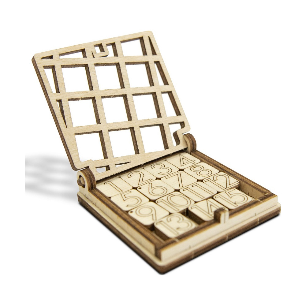 WOODEN CITY 3D puzzle hra mini 15 - posuvný hlavolam