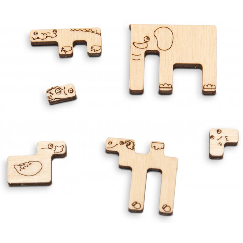 WOODEN CITY 3D puzzle hlavolam mini Zoo ~ 7