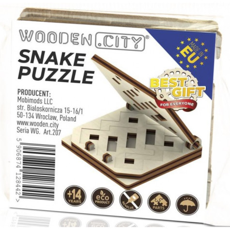 WOODEN CITY 3D puzzle hlavolam mini Had ~ 8