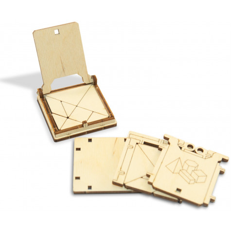 WOODEN CITY 3D puzzle hlavolam mini Tangram ~ 4