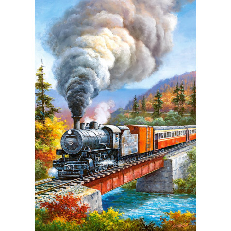 CASTORLAND Puzzle Lokomotiva na mostě 500 dílků ~ 2