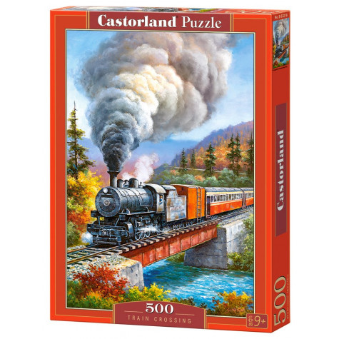 CASTORLAND Puzzle Lokomotiva na mostě 500 dílků ~ 1