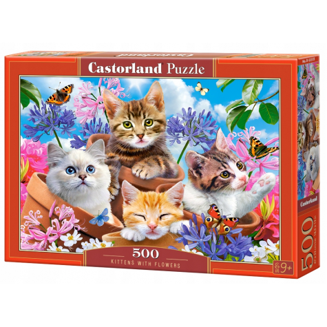 Castorland Puzzle Kočky mezi kvítí 500 dílků ~ 1