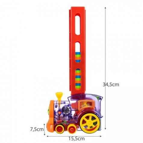 Kruzzel 20561 Stavěcí domino vláček 60 ks ~ 7