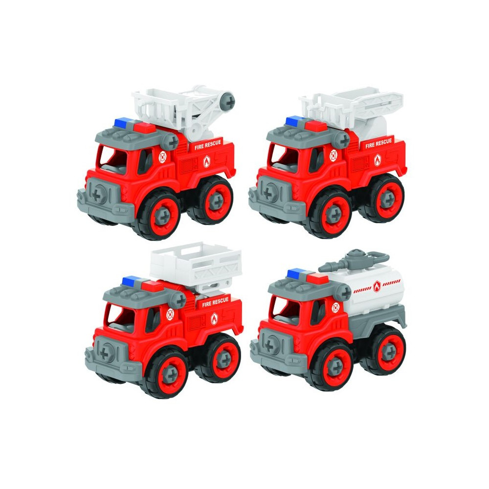 Set Auto šroubovací hasičské 4 ks 13 cm