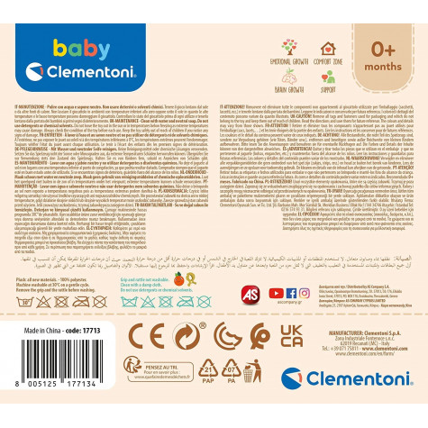 CLEMENTONI BABY Plyšový mýval s klipem na zavěšení ~ 4