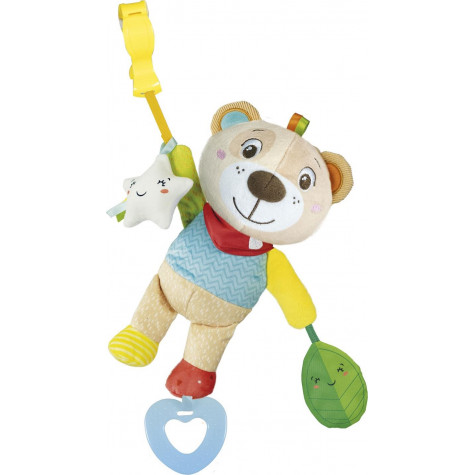 CLEMENTONI BABY Plyšový medvídek s klipem na zavěšení ~ 1