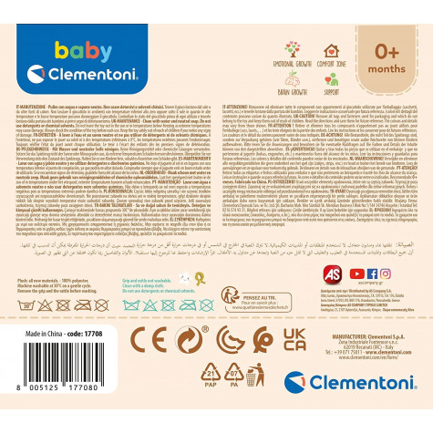 CLEMENTONI BABY Plyšový medvídek s klipem na zavěšení ~ 4