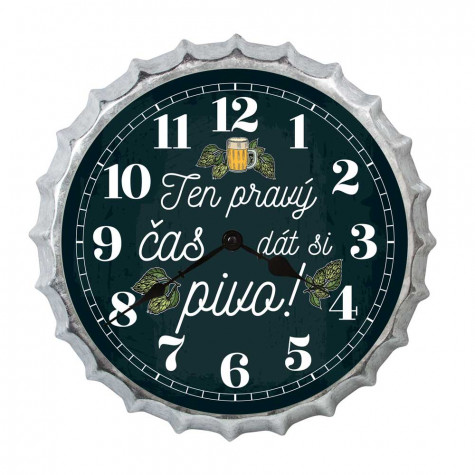 Velké hodiny 35 cm - Ten pravý čas dát si pivo ~ 1