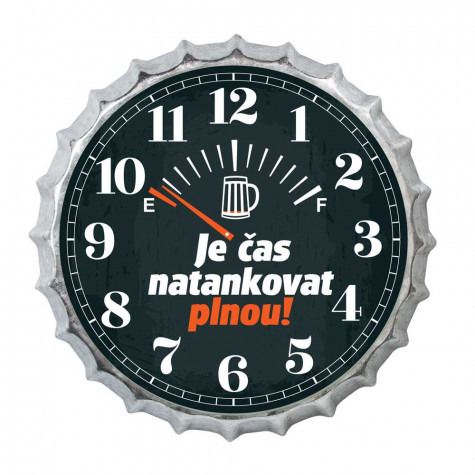 Velké hodiny 35 cm - Je čas natankovat plnou ~ 1