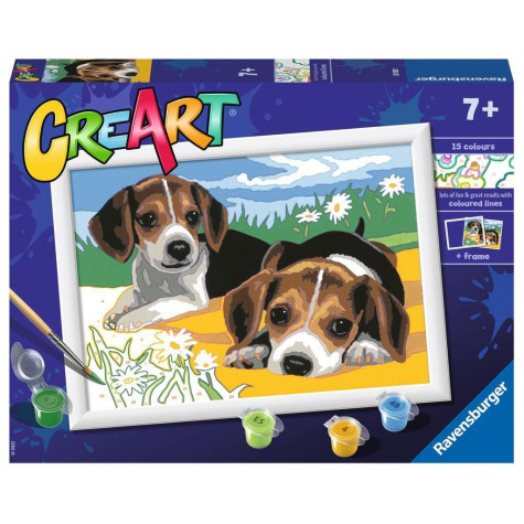 RAVENSBURGER CreArt Malování podle čísel: Štěňata Jack Russella ~ 1