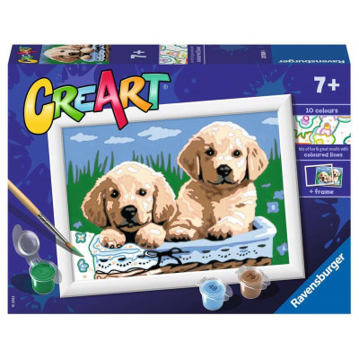 RAVENSBURGER CreArt Malování podle čísel: Roztomilá štěňata