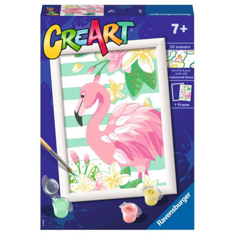 RAVENSBURGER CreArt Malování podle čísel: Růžový plameňák ~ 1