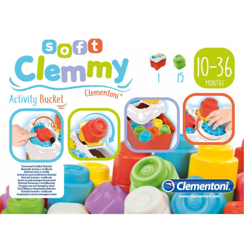 CLEMENTONI Soft Clemmy Box s aktivitami a 15 kostkami