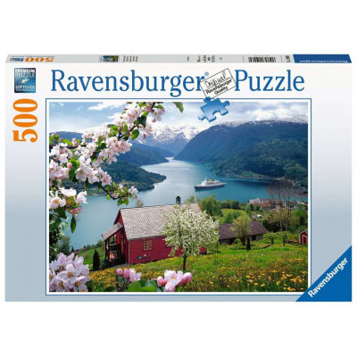 RAVENSBURGER Puzzle Jarní krajina 500 dílků