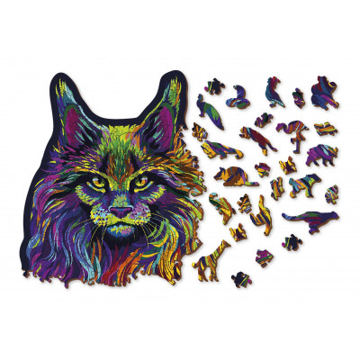 WOODEN CITY Dřevěné puzzle Duhová divoká kočka 274 dílků EKO