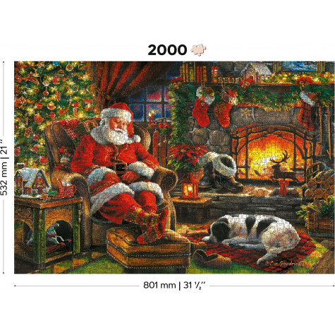 WOODEN CITY Dřevěné puzzle Vánoční zdřímnutí 2v1, 2000 dílků EKO