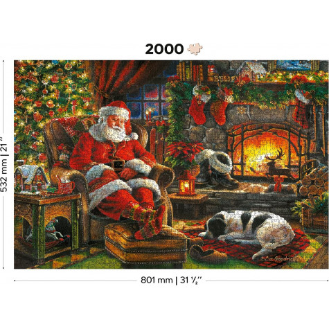 WOODEN CITY Dřevěné puzzle Vánoční zdřímnutí 2v1, 2000 dílků EKO ~ 5