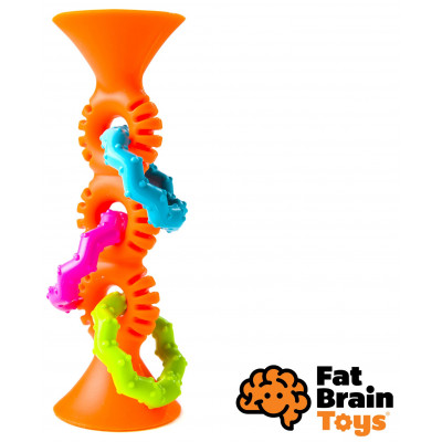 Fat Brain chrastítko pipSquiz Loops oranžové
