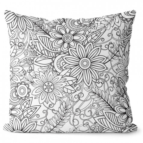 Polštářek 40 x 40 cm s omalovánkou - Floral ~ 2