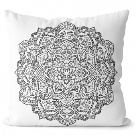 Polštářek 40 x 40 cm s omalovánkou - Mandala ~ 2