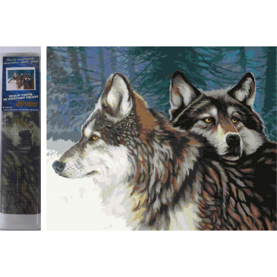 Norimpex Diamantový obrázek malování 30x40cm - Vlci v zimě