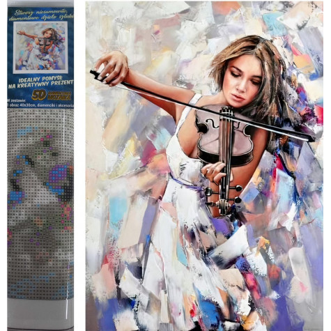Norimpex Diamantový obrázek malování 30x40cm - Houslistka ~ 1