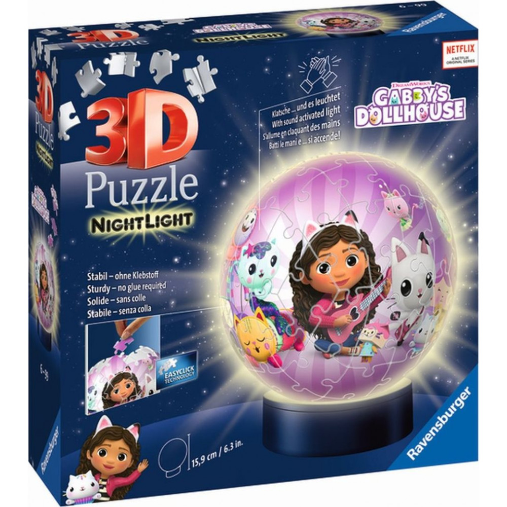 RAVENSBURGER Svítící puzzleball Gábinin kouzelný domek 74 dílků