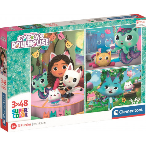 CLEMENTONI Puzzle Gábinin kouzelný domek: Přátelé 3x48 dílků ~ 1