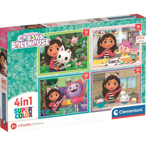 CLEMENTONI Puzzle Gábinin kouzelný domek 4v1 (12,16,20,24 dílků) ~ 1