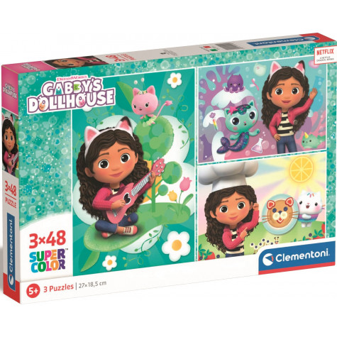 CLEMENTONI Puzzle Gábinin kouzelný domek 3x48 dílků ~ 1