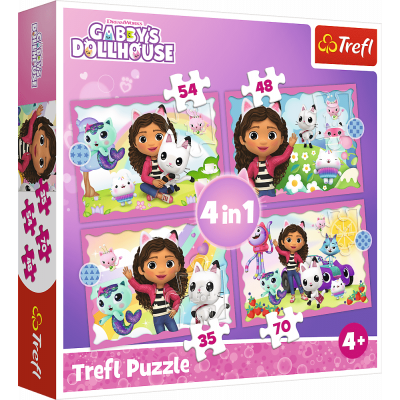 TREFL Puzzle Gábinin kouzelný domek 4v1 (35,48,54,70 dílků)