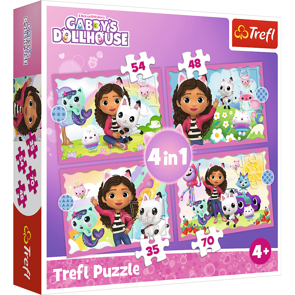 TREFL Puzzle Gábinin kouzelný domek 4v1 (35,48,54,70 dílků)