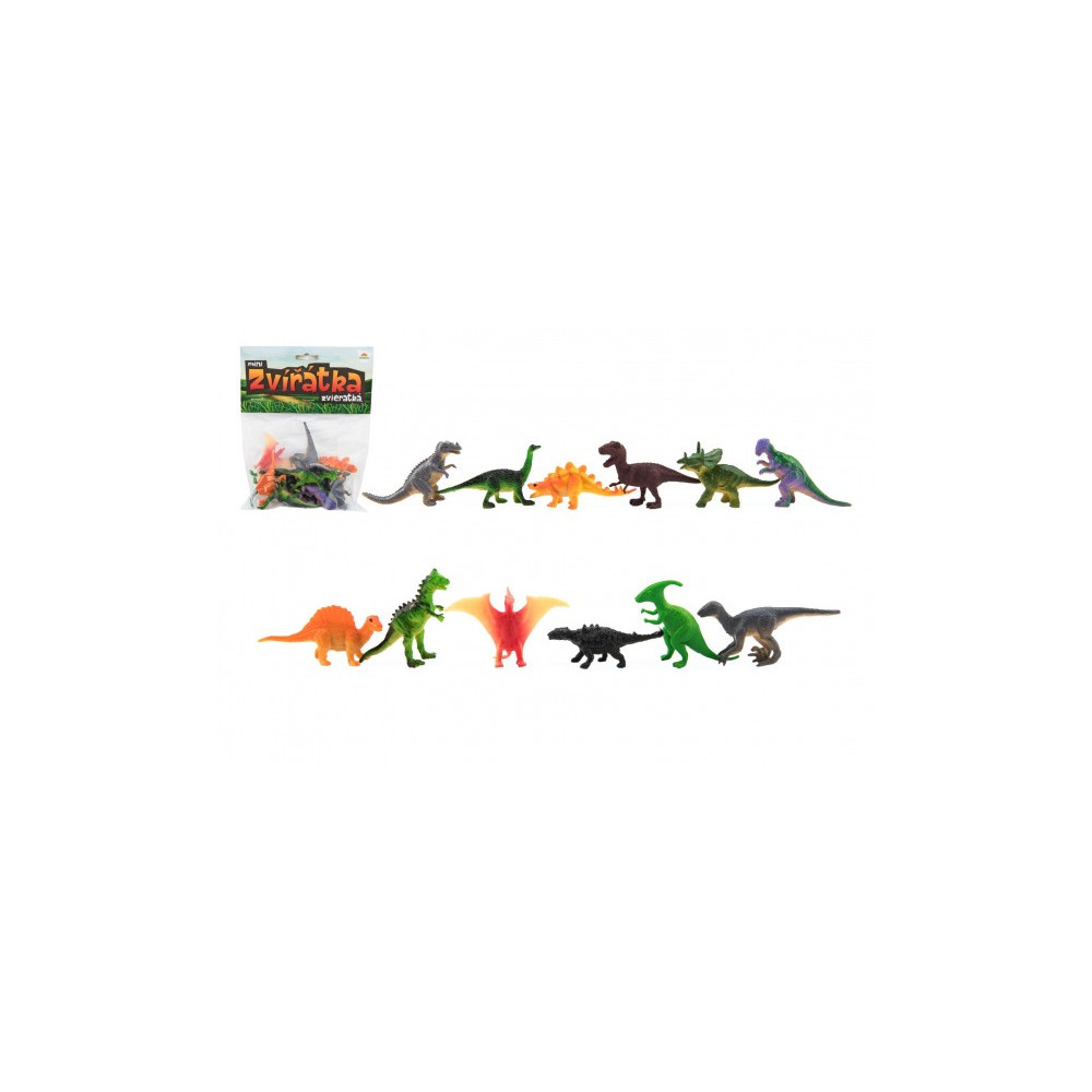 Teddies Mini zvířátka Dinosauři 12ks v sáčku