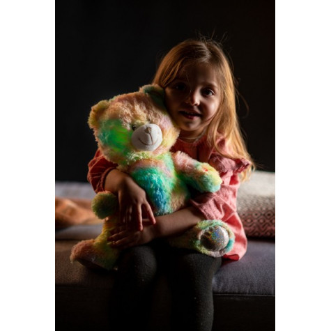 Teddies Svítící plyšový Snílek 40 cm Medvěd duhový ~ 6