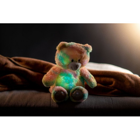 Teddies Svítící plyšový Snílek 40 cm Medvěd duhový ~ 10