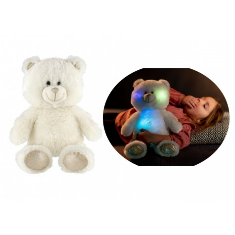 Teddies Svítící plyšový Snílek 40 cm Medvěd bílý